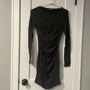 fitted dark green dress